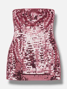 Theme Girl's Pink Sam Rose Shimmy Sequin Dress Size M